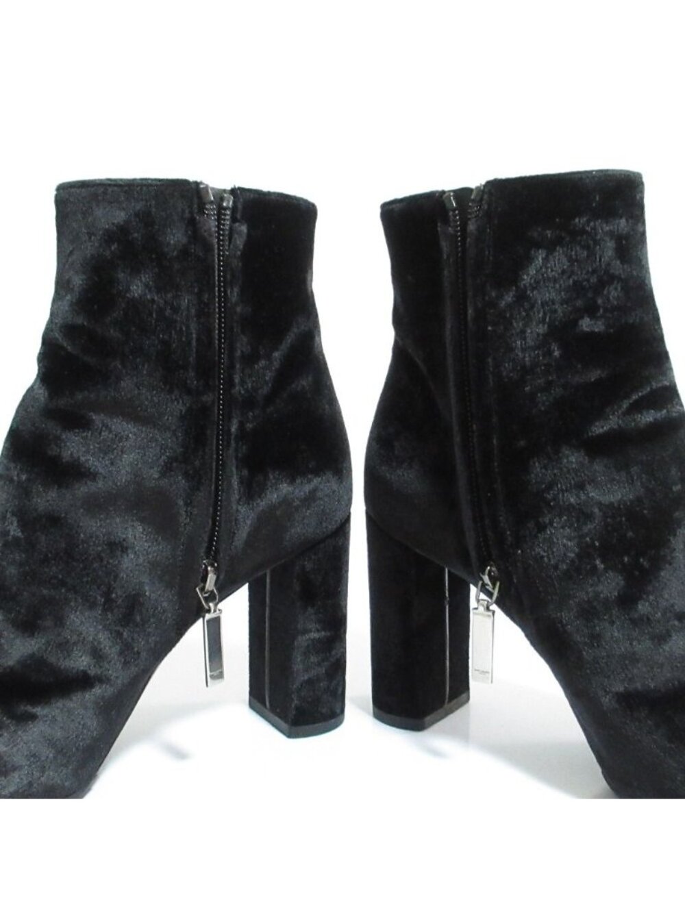 Saint Laurent Paris Velvet Ankle Boots 36.5 Black - Picture 6 of 15